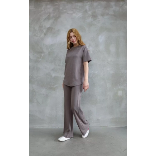 Osy Modal Yumuşak dokulu Kumaş Bisiklet Yaka Taş detaylı Kısa Kollu Takım - Vizyon