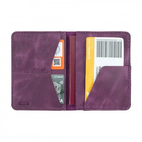 İsme Özel Pasaport Kılıfı - %100 Rainbow Deri - AK02003 - Mor