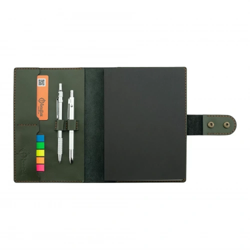 A5 Defter ve Ajanda Kılıfı - %100 Tiesto Deri - KO10002 - Haki