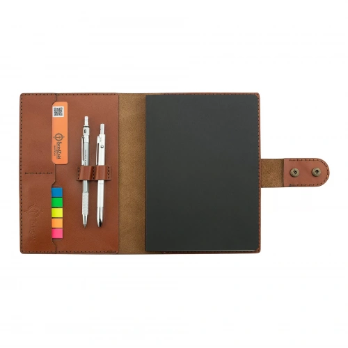 A5 Defter ve Ajanda Kılıfı - %100 Tiesto Deri - KO10002 - Tobacco
