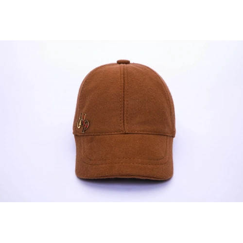 İsme Özel Kışlık Kaşe Beyzbol Kep Erkek Şapka - AB01003 - Açık Kahverengi