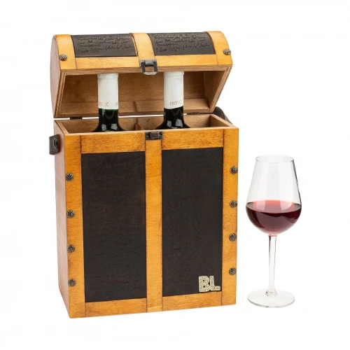 İsme Özel Çiftli Şaraplık - %100 Deri - HH06002 - Taba