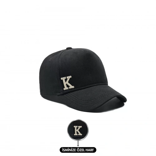 İsme Özel Gabardin Kep Şapka - AB01005 - Siyah