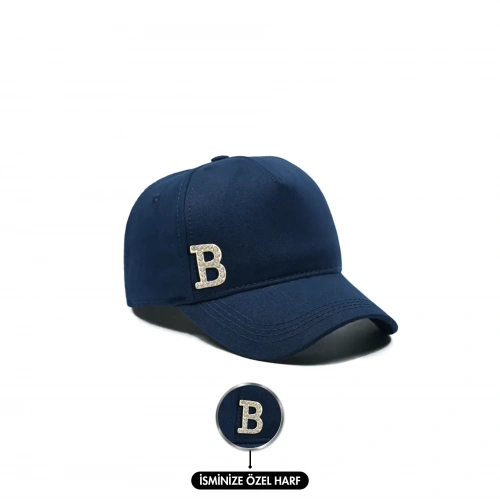 İsme Özel Gabardin Kep Şapka - AB01005 - Lacivert
