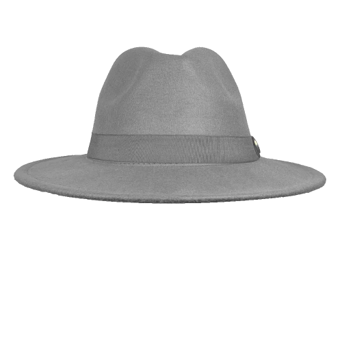 İsme Özel Panama Fötr Şapka - AB01004 - Gri