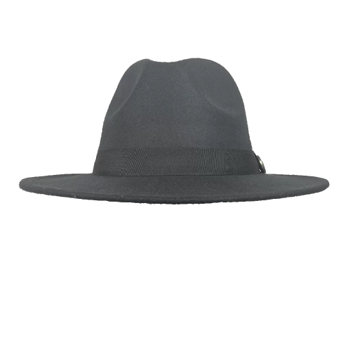 İsme Özel Panama Fötr Şapka - AB01004 - Siyah