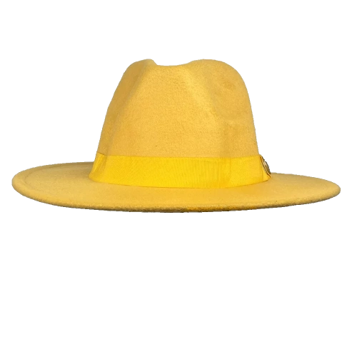 İsme Özel Panama Fötr Şapka - AB01004 - Sarı