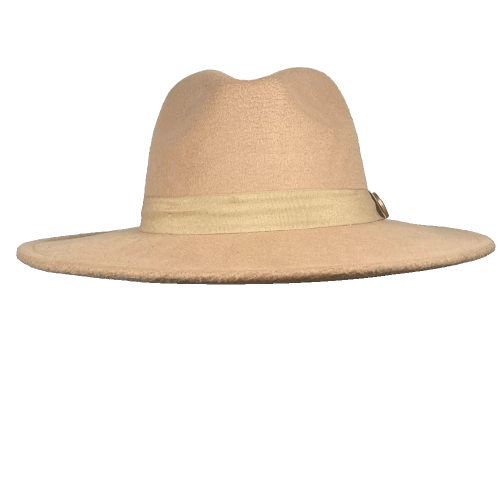 İsme Özel Panama Fötr Şapka - AB01004 - Açık Kahverengi