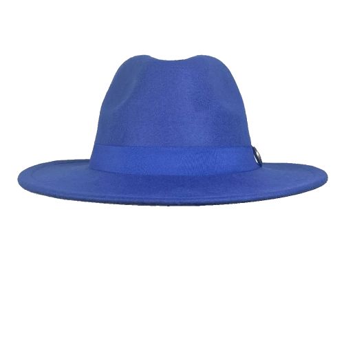 İsme Özel Panama Fötr Şapka - AB01004 - Saks Mavisi