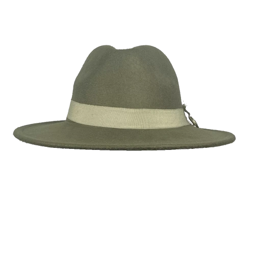 İsme Özel Panama Fötr Şapka - AB01004 - Haki