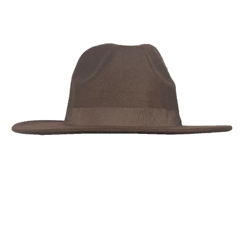 İsme Özel Panama Fötr Şapka - AB01004 - Koyu Kahverengi