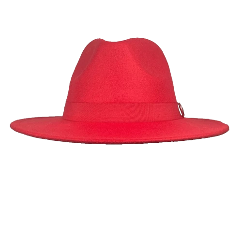 İsme Özel Panama Fötr Şapka - AB01004 - Kırmızı