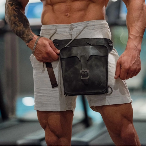 İsme Özel All in One Bel ve Bacak Çantası - %100 Deri - AC15001 - Antrasit