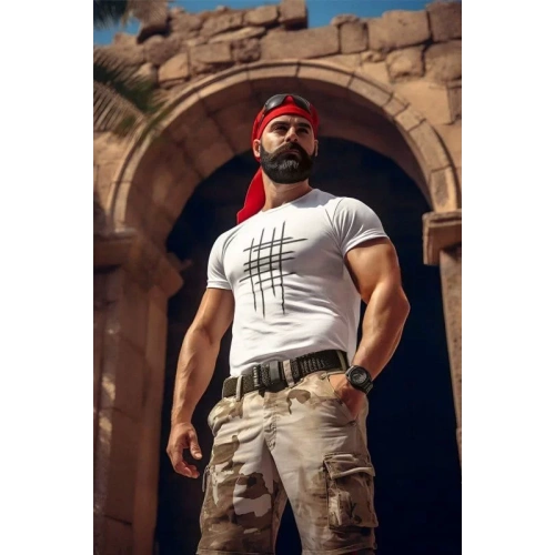 Unisex Bisiklet Yaka Baskılı Oversize T-Shirt - Beyaz