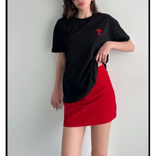Unisex Bisiklet Yaka Baskılı Oversize T-Shirt - Siyah