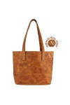 İsme Özel Tote Bag El Omuz Çantası - %100 Rainbow Deri - AC03003 - Camel