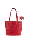 İsme Özel Tote Bag El Omuz Çantası - %100 Rainbow Deri - AC03003 - Kırmızı