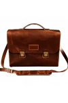 İsme Özel Evrak Çantası - Messenger Bag - %100 Deri - AC09001 - Koyu Kahverengi