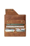 İsme Özel Dikey Çıtçıtlı Uzun Cüzdan - %100 Rainbow Deri - A010006 - Camel