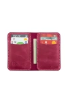 İsme Özel Dikey Mini Cüzdan - %100 Rainbow Deri - A010005 - Fuşya