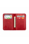 İsme Özel Dikey Mini Cüzdan - %100 Rainbow Deri - A010005 - Kırmızı