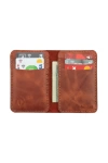 İsme Özel Dikey Mini Cüzdan - %100 Rainbow Deri - A010005 - Tobacco