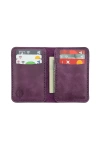İsme Özel Dikey Mini Cüzdan - %100 Rainbow Deri - A010005 - Mor