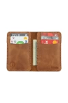 İsme Özel Dikey Mini Cüzdan - %100 Rainbow Deri - A010005 - Camel