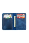 İsme Özel Dikey Mini Cüzdan - %100 Rainbow Deri - A010005 - Saks Mavisi