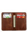 İsme Özel Dikey Mini Cüzdan - %100 Rainbow Deri - A010005 - Kahverengi