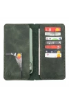 İsme Özel Dikey Uzun Cüzdan - %100 Rainbow Deri - A010007 - Haki