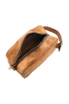 İsme Özel Dopp Kit Kişisel Bakım ve Seyahat Çantası - %100 Rainbow Deri - AC14004 - Camel