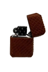 Handmade El Yapımı Hakiki Deri Zippo Modeli Çakmak - AG02001 - Taba