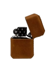Handmade El Yapımı Hakiki Deri Zippo Modeli Çakmak - AG02001 - Açık Kahverengi