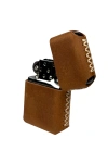 Handmade El Yapımı Hakiki Deri Zippo Modeli Çakmak - AG02001 - Açık Kahverengi