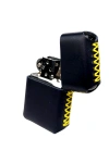 Handmade El Yapımı Hakiki Deri Zippo Modeli Çakmak - AG02001 - Lacivert Sarı