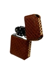 Handmade El Yapımı Hakiki Deri Zippo Modeli Çakmak - AG02001 - Taba