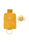 İsme Özel Çıtçıtlı Anahtarlık - % 100 Rainbow Deri - AG01001 - Hardal Sarısı