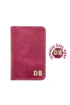 İsme Özel Dikey Mini Cüzdan - %100 Rainbow Deri - A010005 - Fuşya