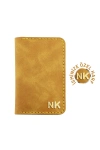 İsme Özel Dikey Mini Cüzdan - %100 Rainbow Deri - A010005 - Hardal Sarısı