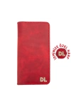 İsme Özel Dikey Uzun Cüzdan - %100 Rainbow Deri - A010007 - Kırmızı