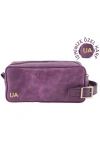 İsme Özel Dopp Kit Kişisel Bakım ve Seyahat Çantası - %100 Rainbow Deri - AC14004 - Mor
