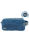 İsme Özel Dopp Kit Kişisel Bakım ve Seyahat Çantası - %100 Rainbow Deri - AC14004 - Saks Mavisi