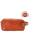 İsme Özel Dopp Kit Kişisel Bakım ve Seyahat Çantası - %100 Rainbow Deri - AC14004 - Tobacco