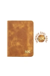 İsme Özel Pasaport Kılıfı - %100 Rainbow Deri - AK02003 - Camel