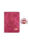 İsme Özel Pasaport Kılıfı - %100 Rainbow Deri - AK02003 - Fuşya