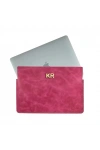 İsme Özel Macbook Kılıfı - %100 Rainbow Deri - ET02002 - Fuşya