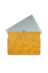 İsme Özel Macbook Kılıfı - %100 Rainbow Deri - ET02002 - Hardal Sarısı