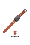 İsme Özel El Dikişli Apple Watch Saat Kordonu - %100 Çift Kat Deri - AG03001 - Tobacco