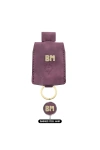 İsme Özel Çıtçıtlı Anahtarlık - % 100 Rainbow Deri - AG01001 - Mor